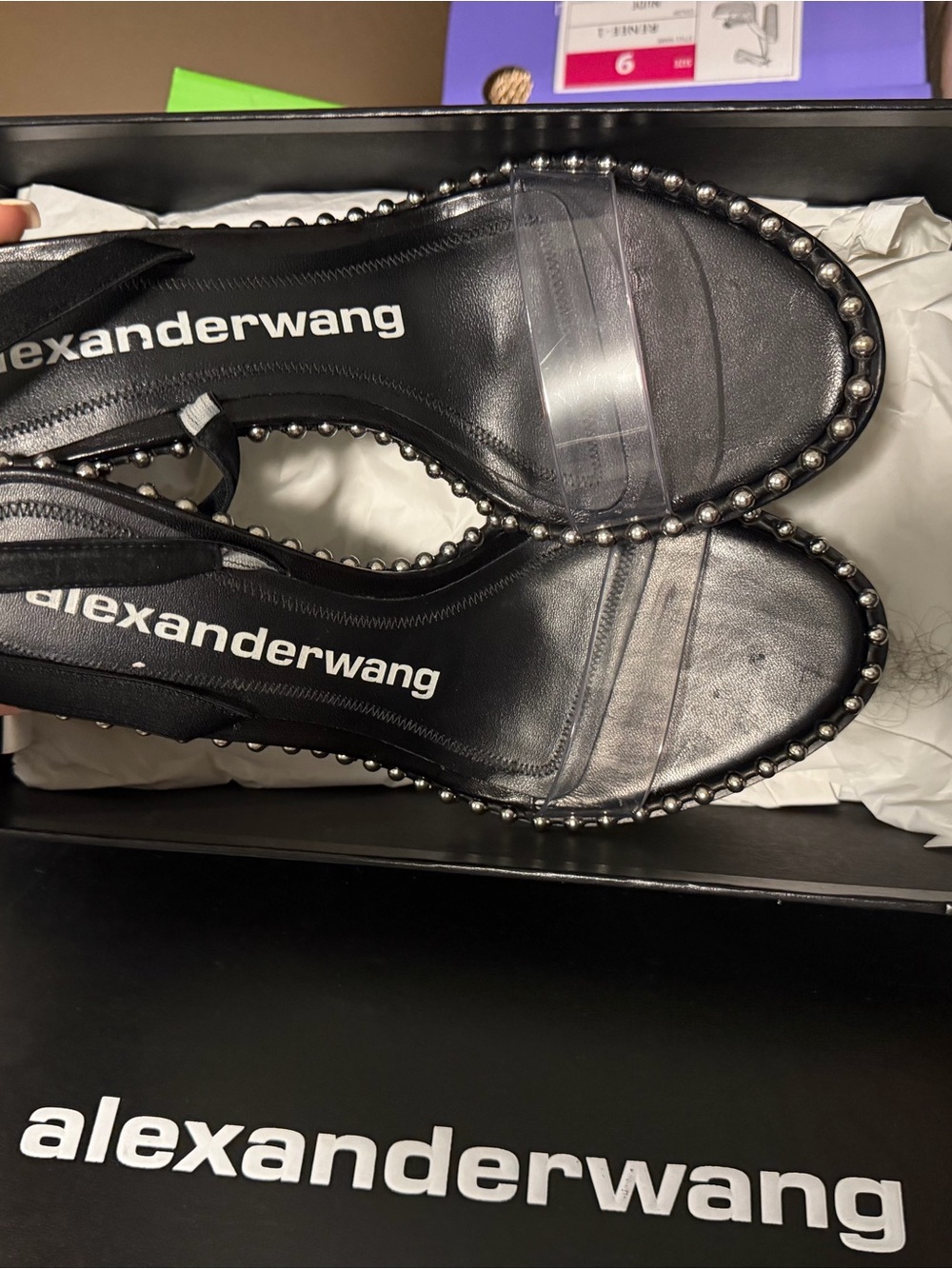 Alexander Wang Black Studded Leather Sandals